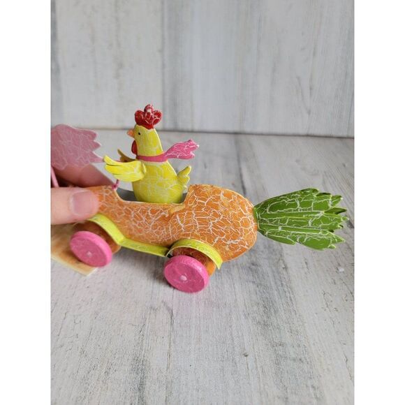 Unique racing chicken Easter carrot ornament Xmas car decor - Picture 6 of 7
